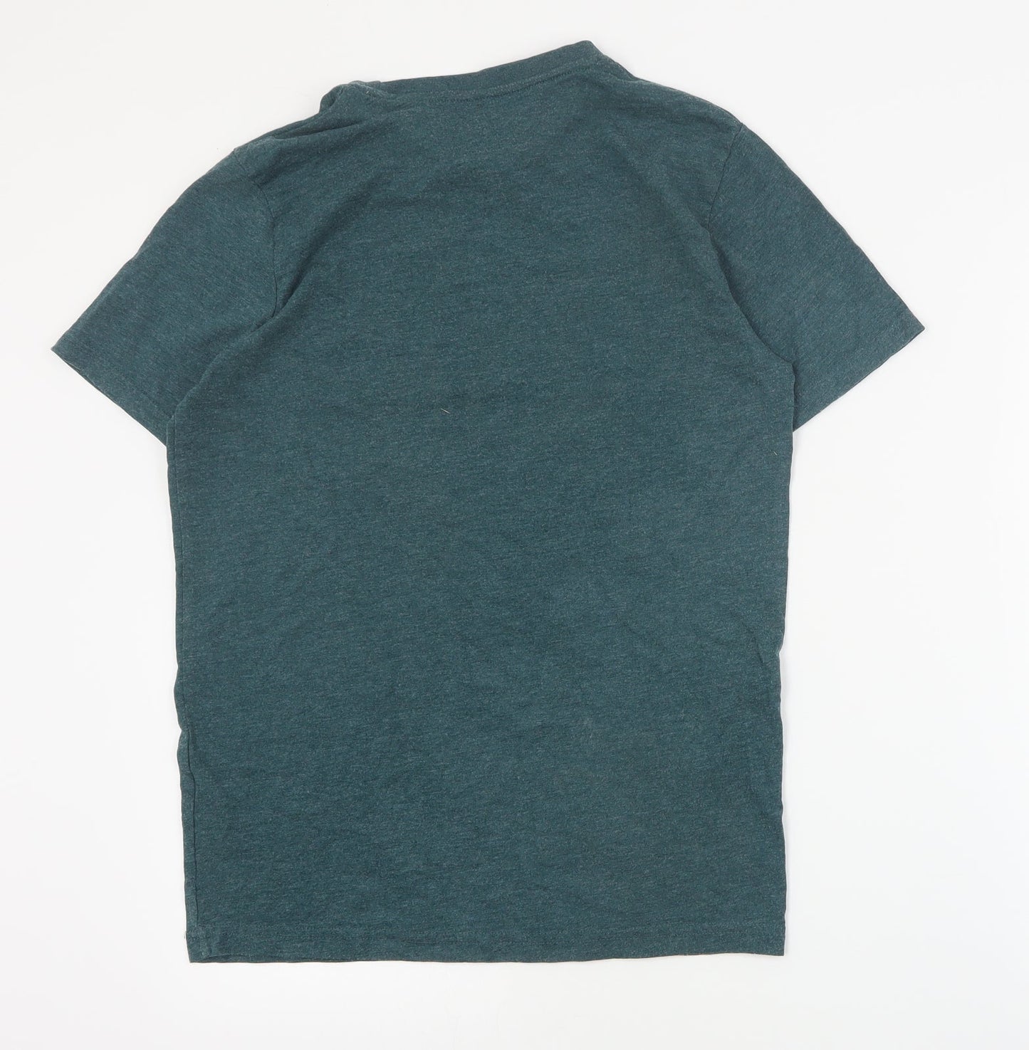 Dunnes Mens Green  Cotton  T-Shirt Size XS Crew Neck  - Christmas