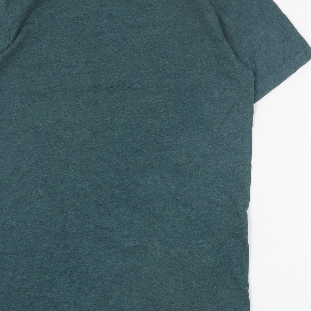 Dunnes Mens Green  Cotton  T-Shirt Size XS Crew Neck  - Christmas