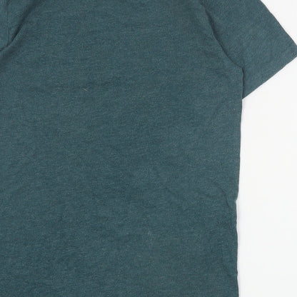 Dunnes Mens Green  Cotton  T-Shirt Size XS Crew Neck  - Christmas