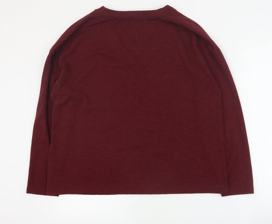 Dunnes Womens Red  Polyester Pullover Sweatshirt Size L  Pullover