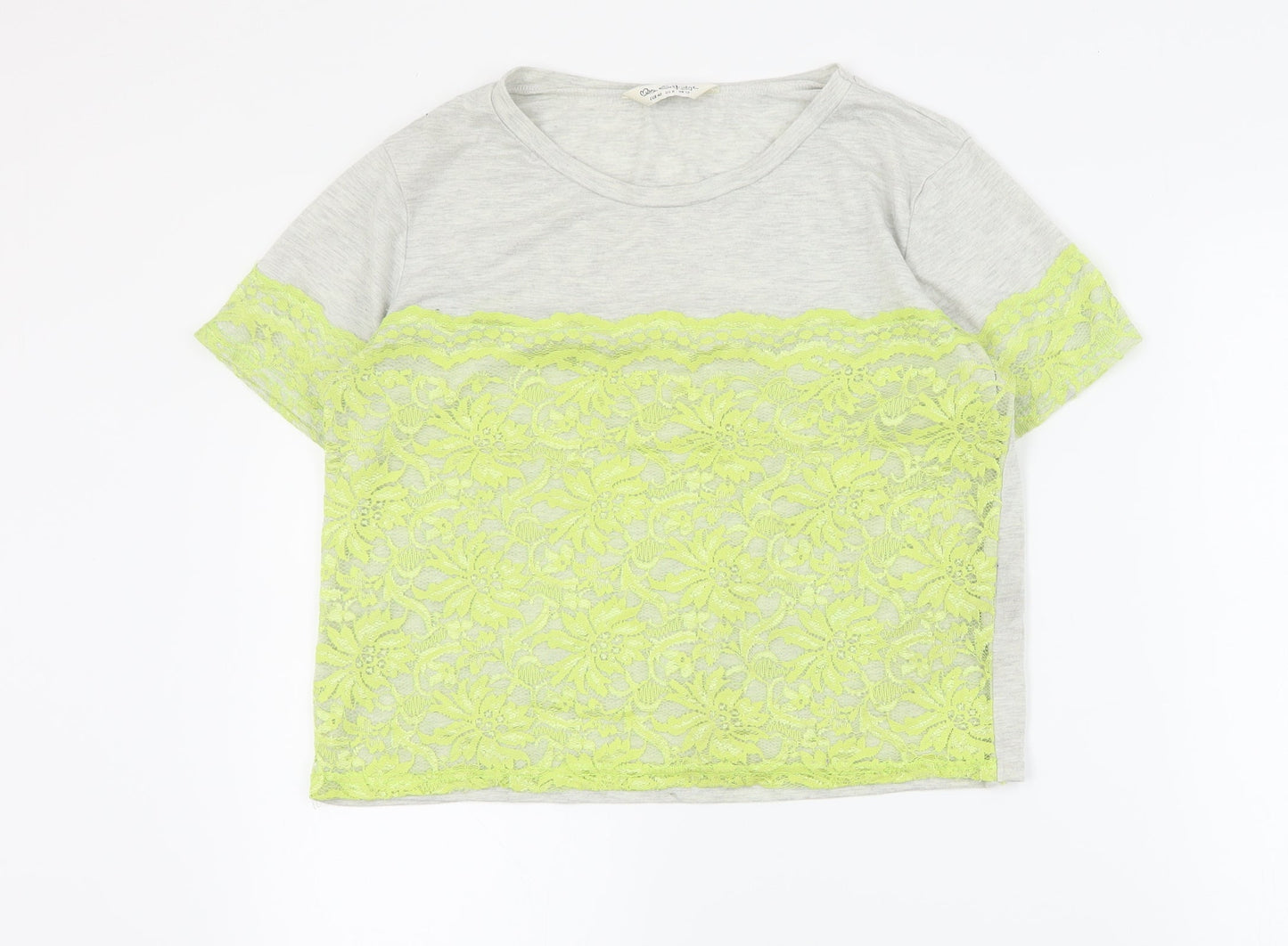 Womens UK Size 12 Miss Selfridge Grey Basic T-Shirt
