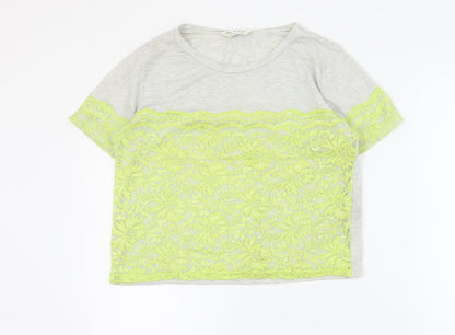 Womens UK Size 12 Miss Selfridge Grey Basic T-Shirt