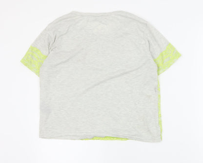 Womens UK Size 12 Miss Selfridge Grey Basic T-Shirt