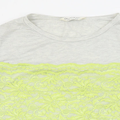 Womens UK Size 12 Miss Selfridge Grey Basic T-Shirt