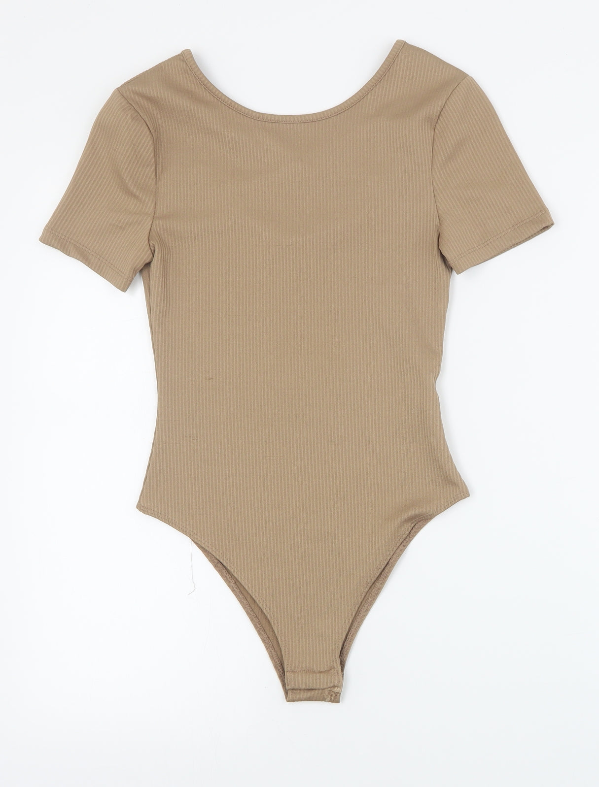 Primark Womens Brown  Polyester Bodysuit One-Piece Size 2XS  Snap - Ribbed