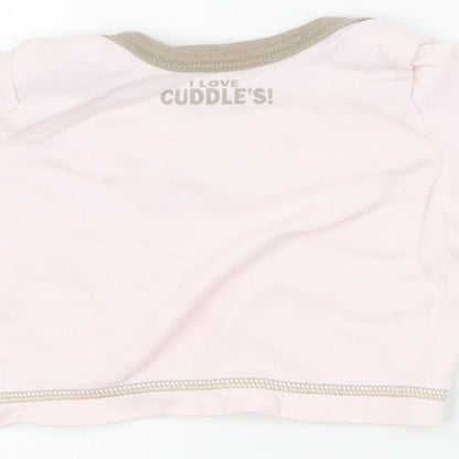 Matalan Baby Pink  Cotton Basic T-Shirt Size 0-3 Months Round Neck Pullover - Slogan