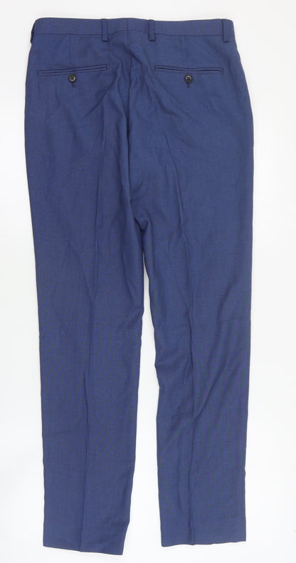 Burton Mens Blue  Polyester Dress Pants Trousers Size 30 in L30 in Regular Zip