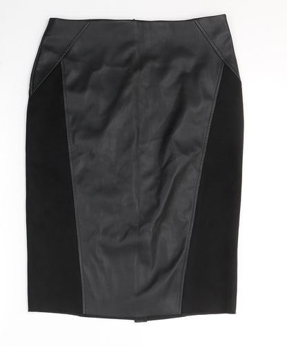 F&F Womens Black  Polyethylene A-Line Skirt Size 10   Zip