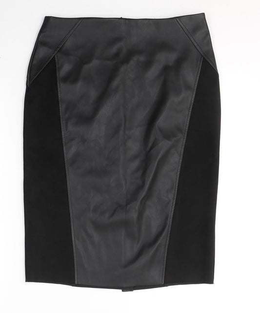 F&F Womens Black  Polyethylene A-Line Skirt Size 10   Zip