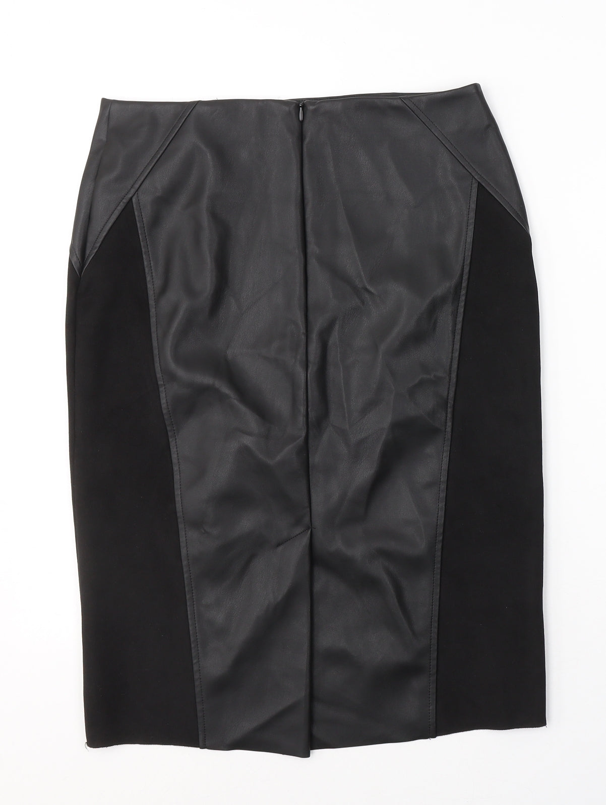 F&F Womens Black  Polyethylene A-Line Skirt Size 10   Zip