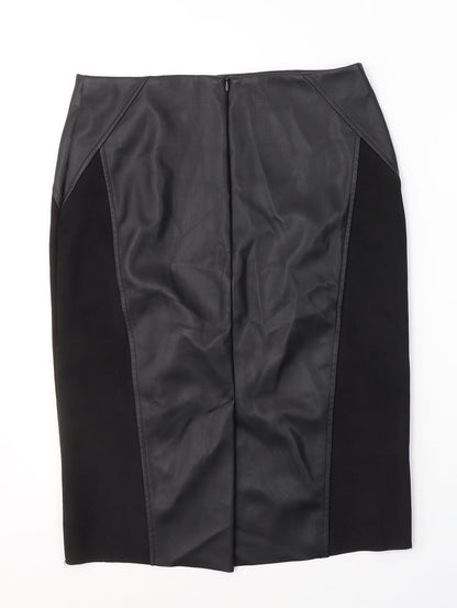 F&F Womens Black  Polyethylene A-Line Skirt Size 10   Zip
