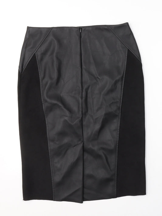 F&F Womens Black  Polyethylene A-Line Skirt Size 10   Zip