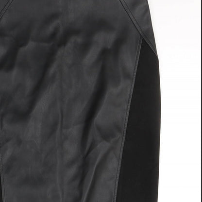 F&F Womens Black  Polyethylene A-Line Skirt Size 10   Zip