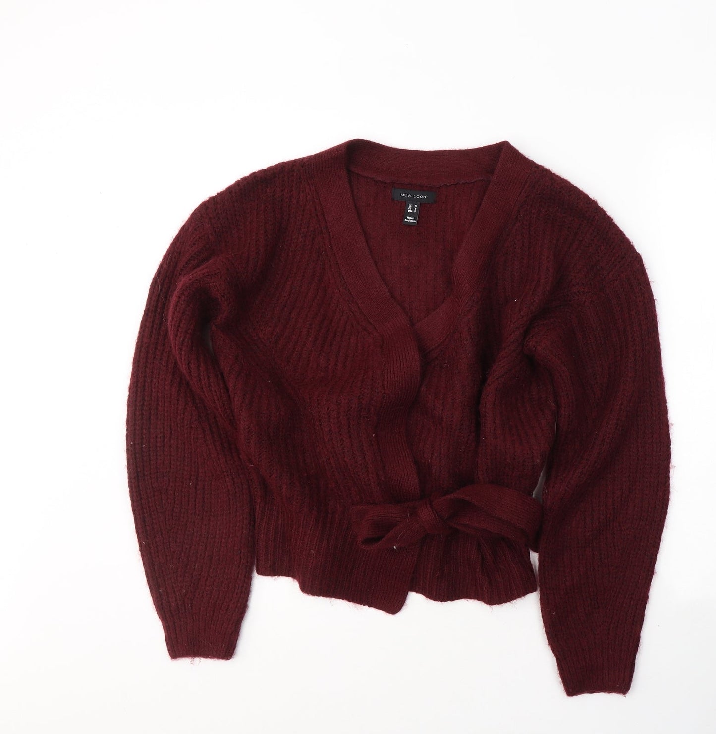 Womens UK Size M New Look Red Cardigan Jumper