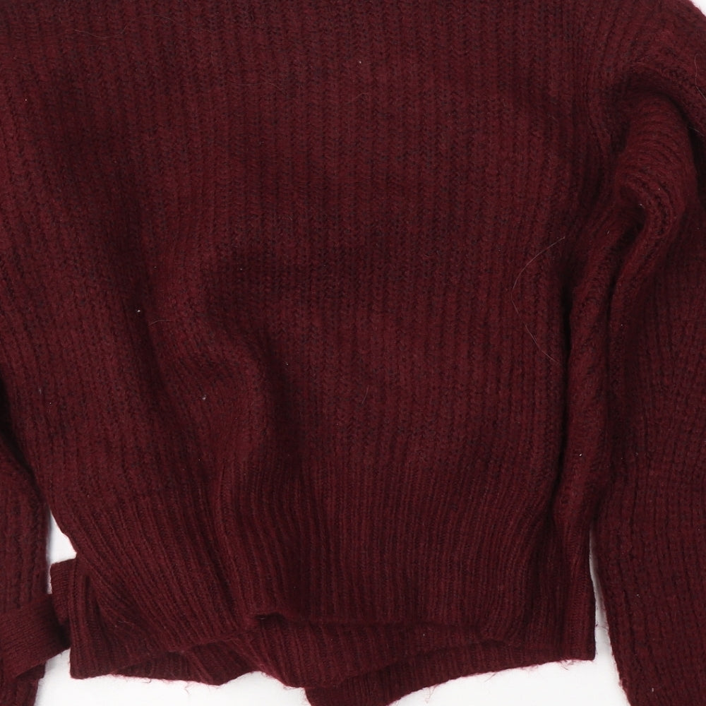 Womens UK Size M New Look Red Cardigan Jumper
