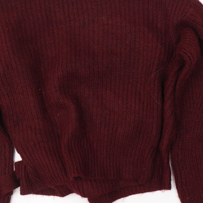 Womens UK Size M New Look Red Cardigan Jumper