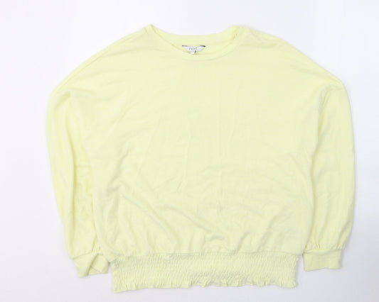 NEXT Womens Yellow  Viscose Jersey T-Shirt Size 14 Round Neck