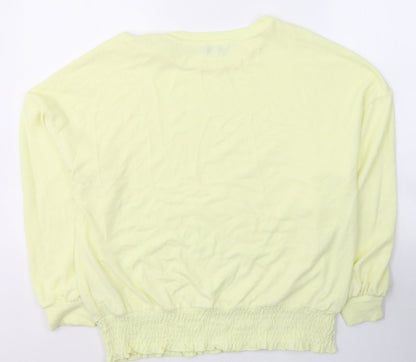 NEXT Womens Yellow  Viscose Jersey T-Shirt Size 14 Round Neck