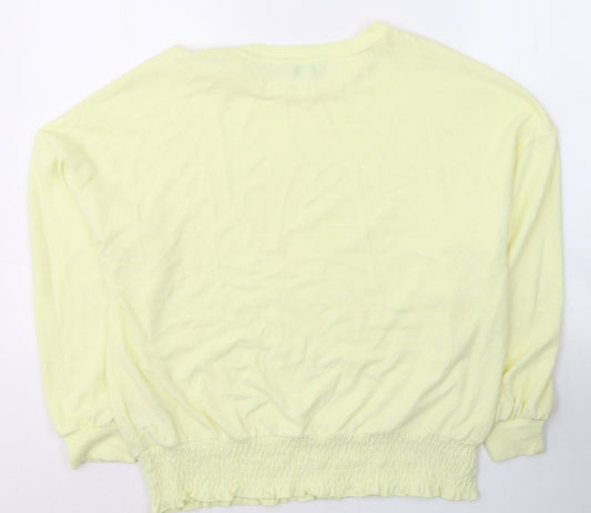 NEXT Womens Yellow  Viscose Jersey T-Shirt Size 14 Round Neck