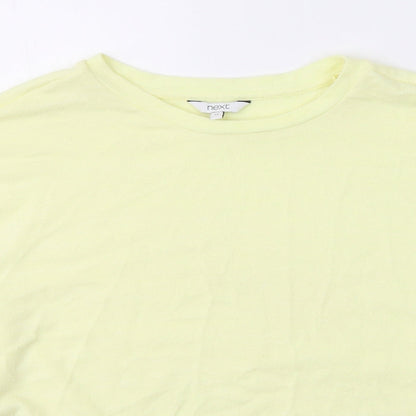 NEXT Womens Yellow  Viscose Jersey T-Shirt Size 14 Round Neck