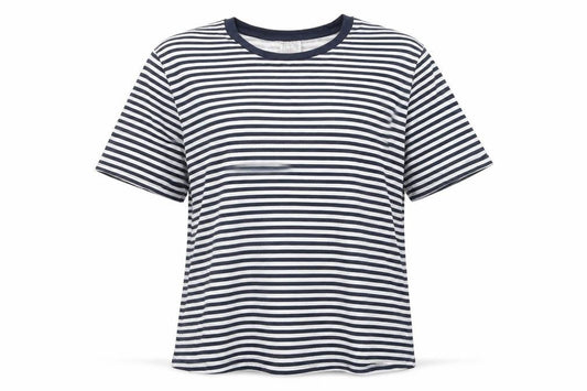 Womens UK Size M Anne De Lancay Blue Basic T-Shirt