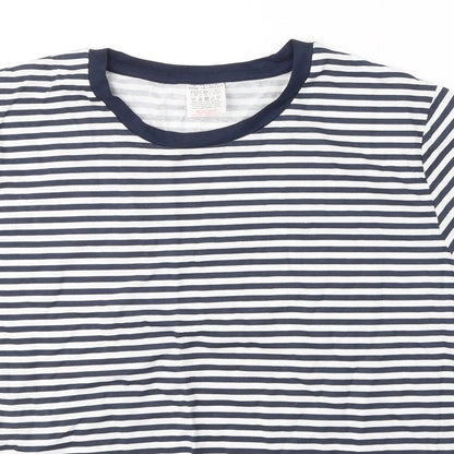 Womens UK Size M Anne De Lancay Blue Basic T-Shirt