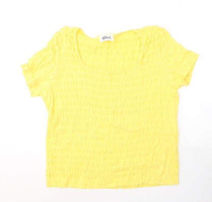 Womens UK Size 16 Afibel Yellow Jersey T-Shirt