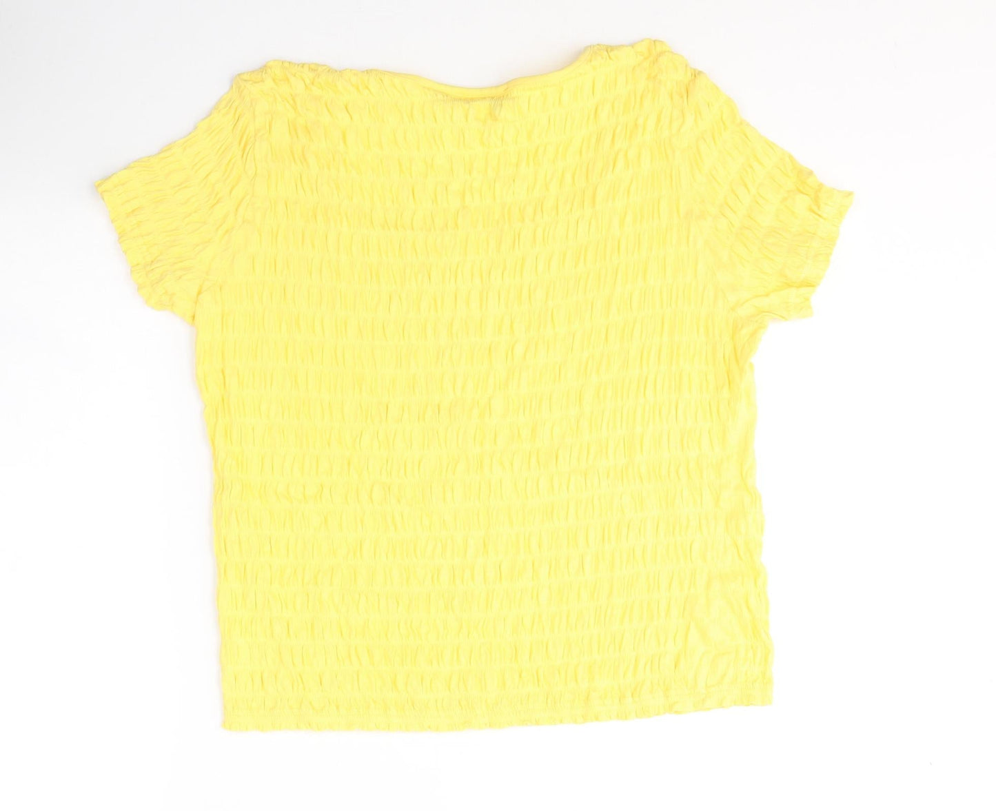 Womens UK Size 16 Afibel Yellow Jersey T-Shirt