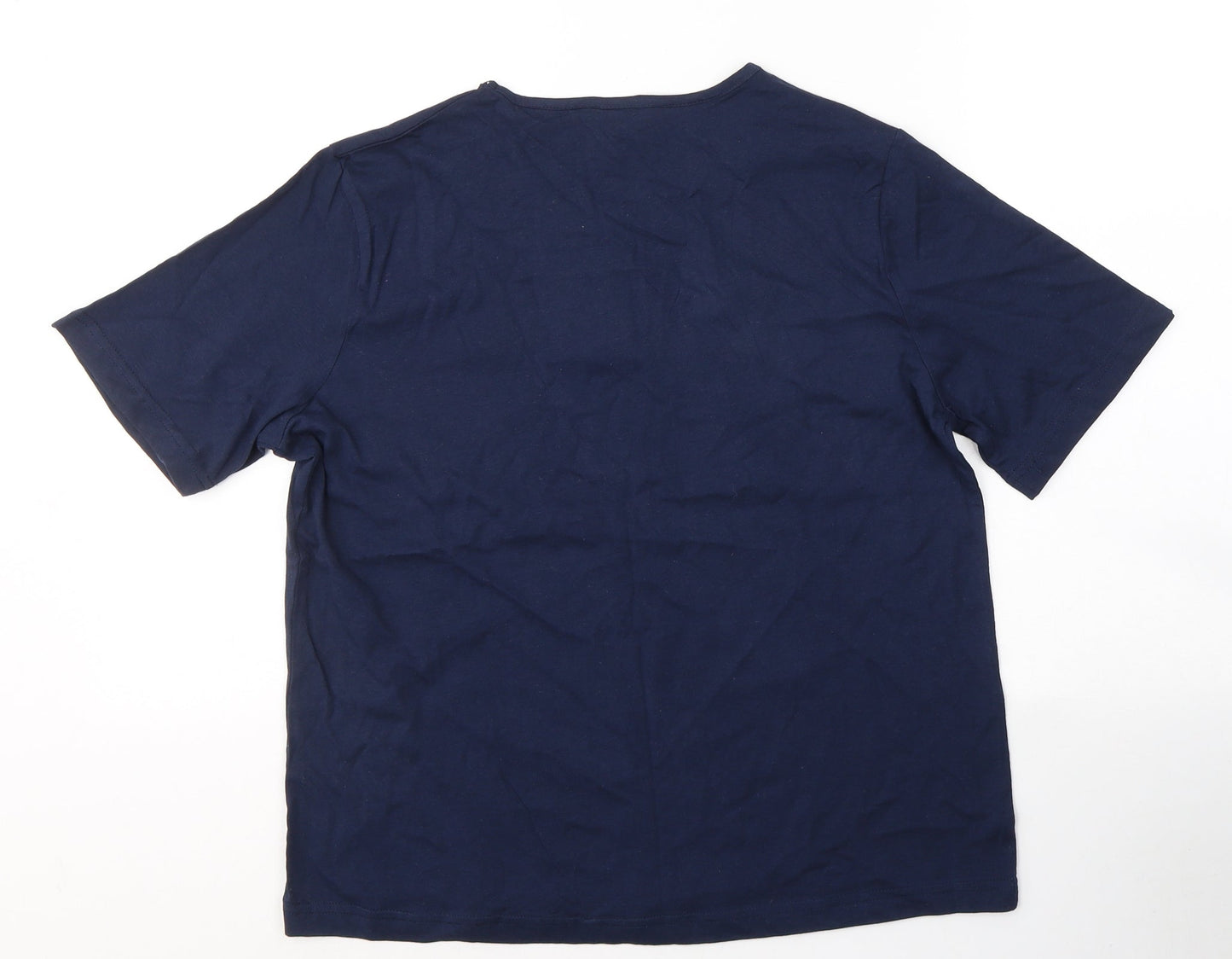 Womens UK Size M Anne De Lancay Blue Basic T-Shirt