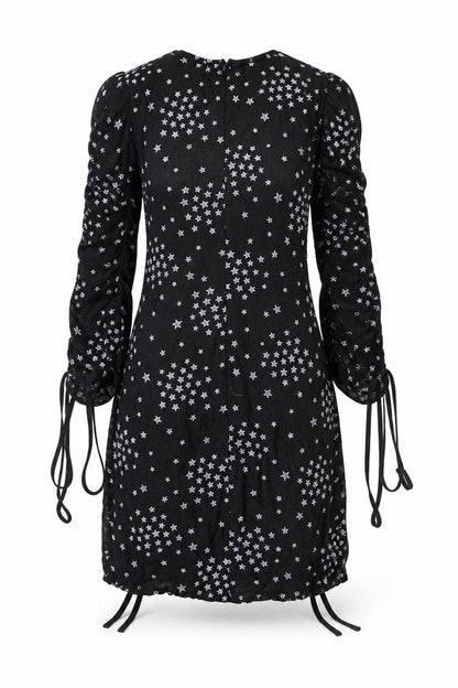 Topshop Womens Black Geometric Polyester Mini  Size 8  Round Neck Zip