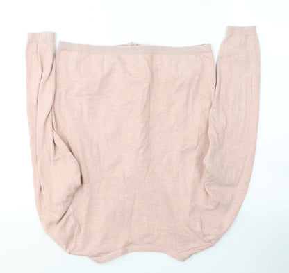 Atmosphere Womens Pink V-Neck  Polyester Cardigan Jumper Size 12