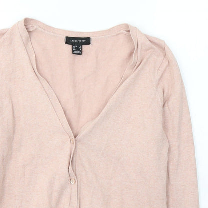 Atmosphere Womens Pink V-Neck  Polyester Cardigan Jumper Size 12
