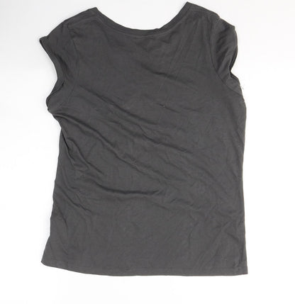 Womens UK Size 10 New Look Grey Basic T-Shirt