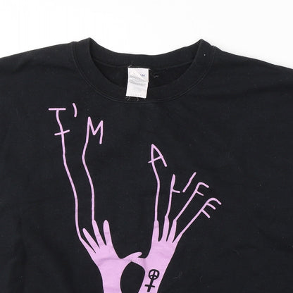 Gildan Womens Black  Cotton Pullover Sweatshirt Size L  Pullover - I'm A Life