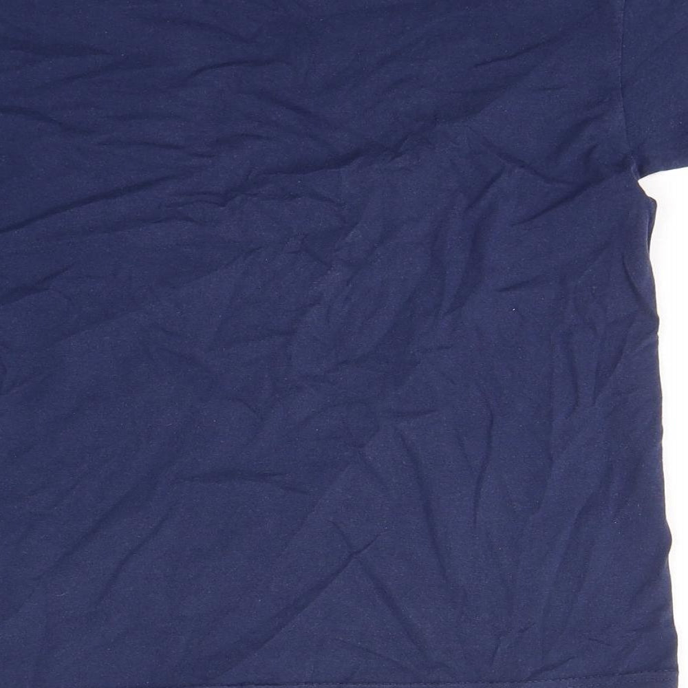 Fruit of the Loom Boys Blue  Cotton Basic T-Shirt Size 9-10 Years Round Neck Pullover - Crazy Bunny