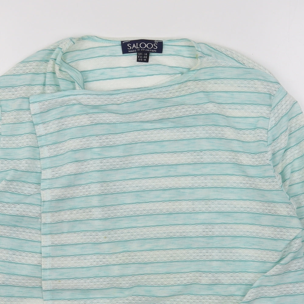 Womens UK Size 14 Saloos Blue Cardigan Jumper
