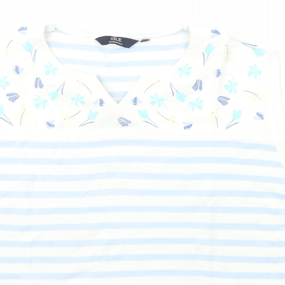 Womens UK Size L Isle Essentials White Basic T-Shirt