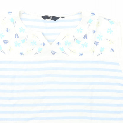 Womens UK Size L Isle Essentials White Basic T-Shirt