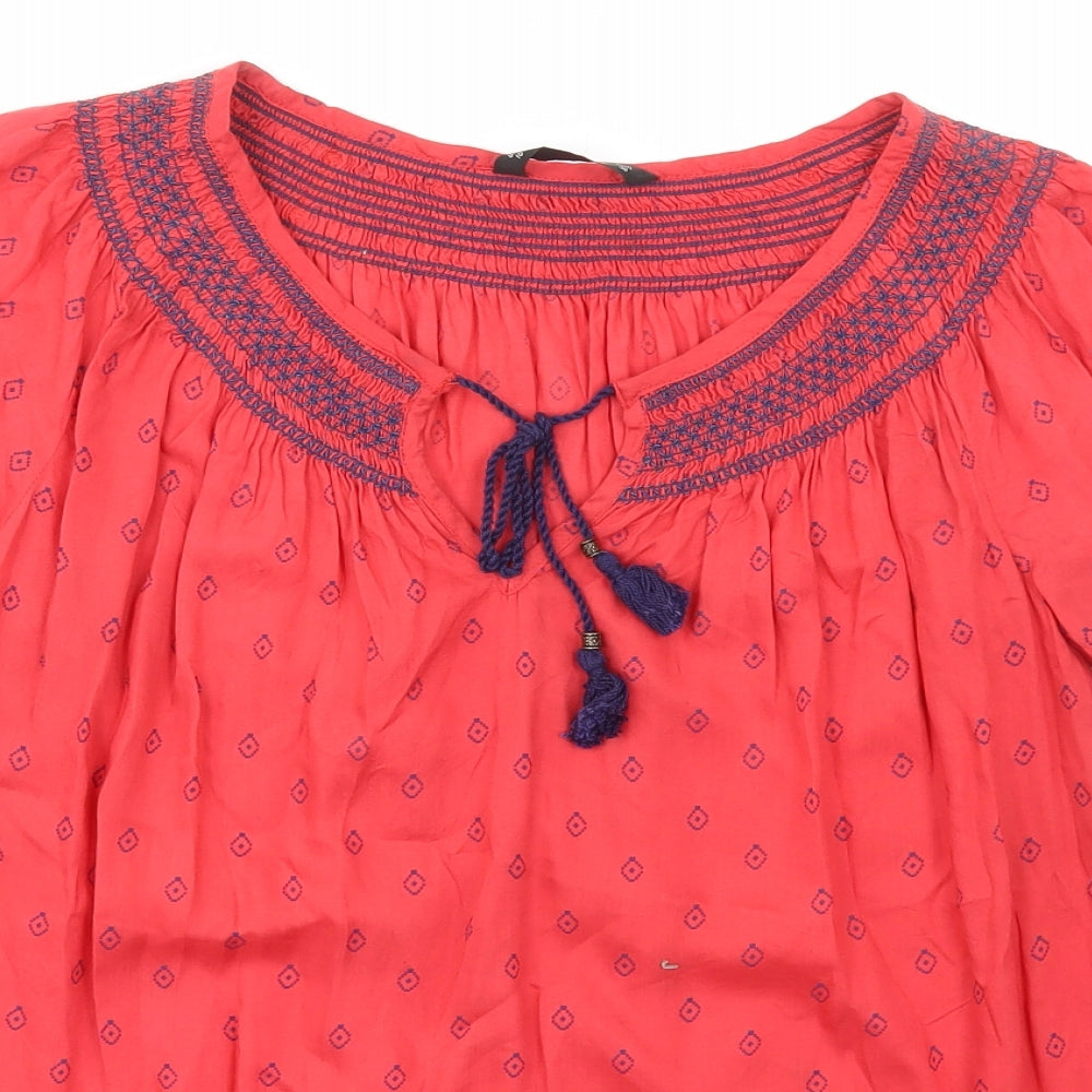 Womens UK Size 10 Dunnes Stores Red Kimono T-Shirt