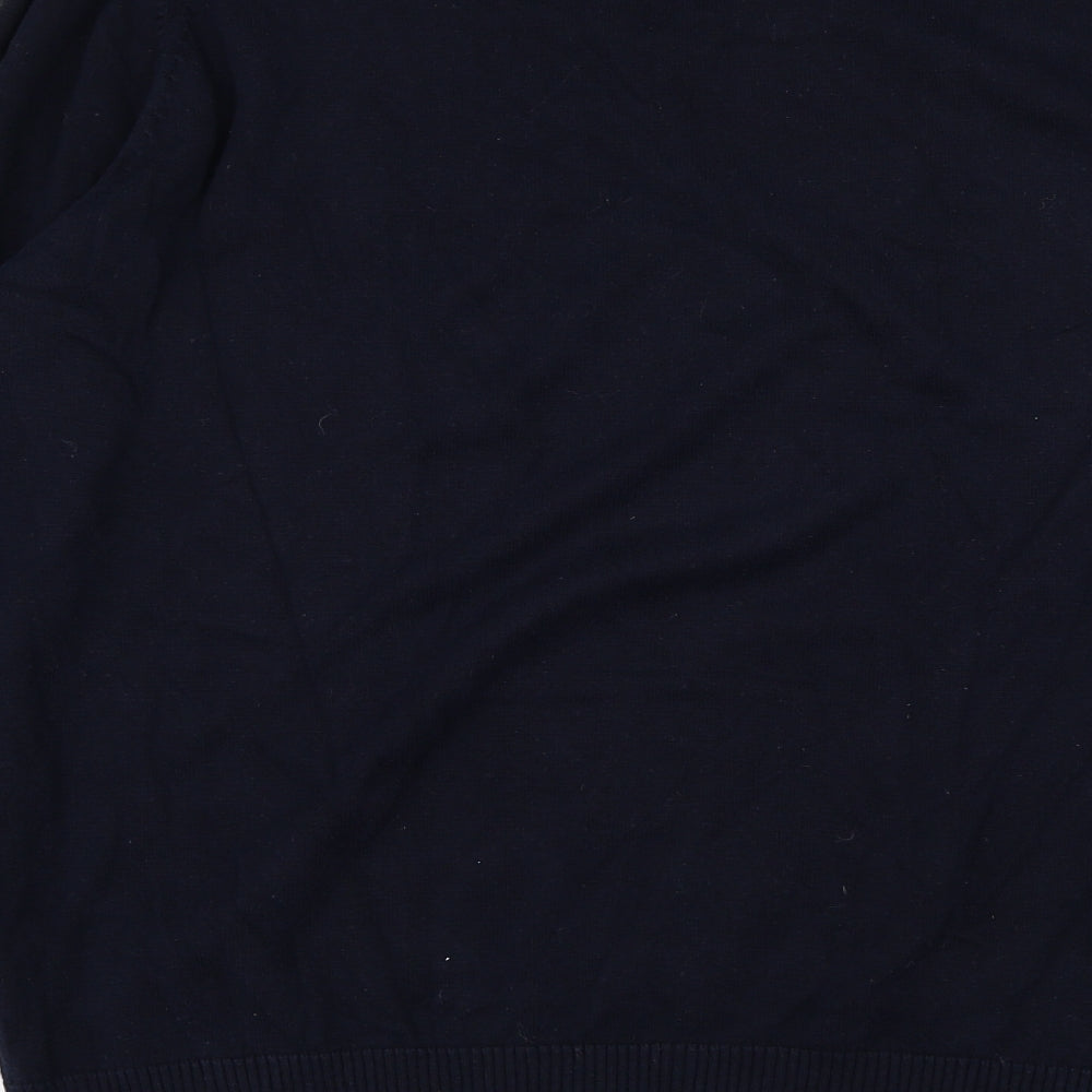 Trutex Mens Blue V-Neck  Cotton Pullover Jumper Size L