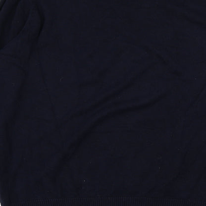 Trutex Mens Blue V-Neck  Cotton Pullover Jumper Size L