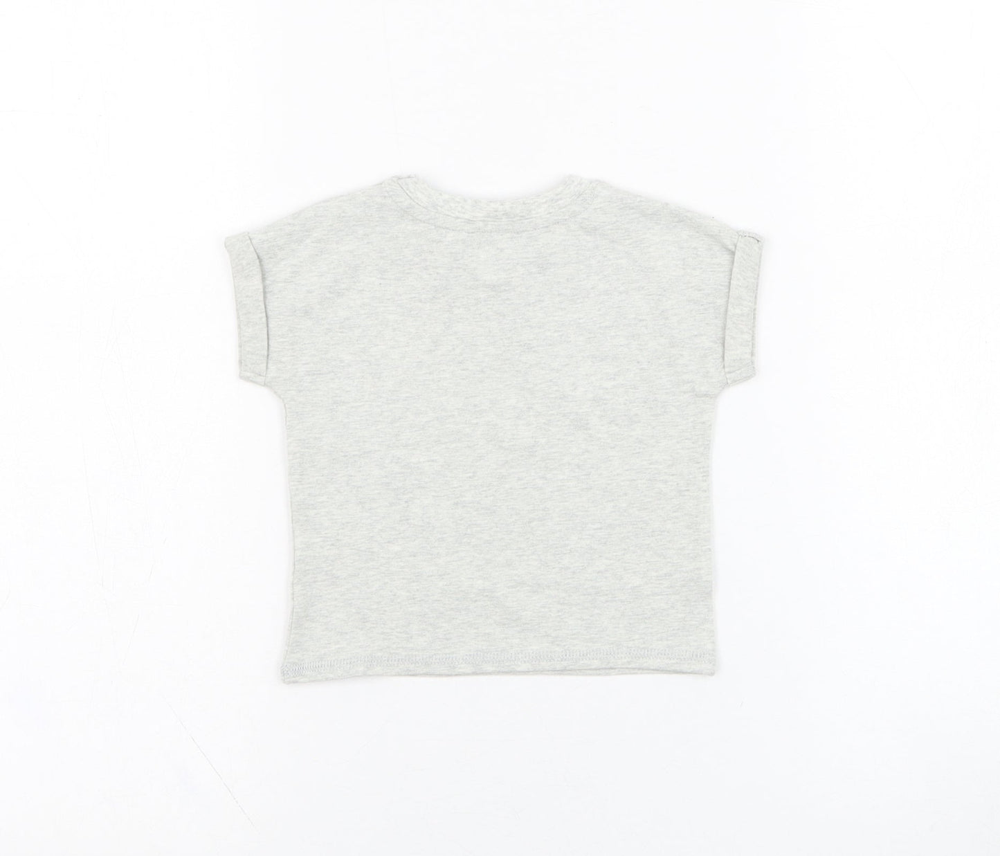 Mint Velvet Girls Grey  Cotton Basic T-Shirt Size 0-3 Months Round Neck Pullover - Hooray