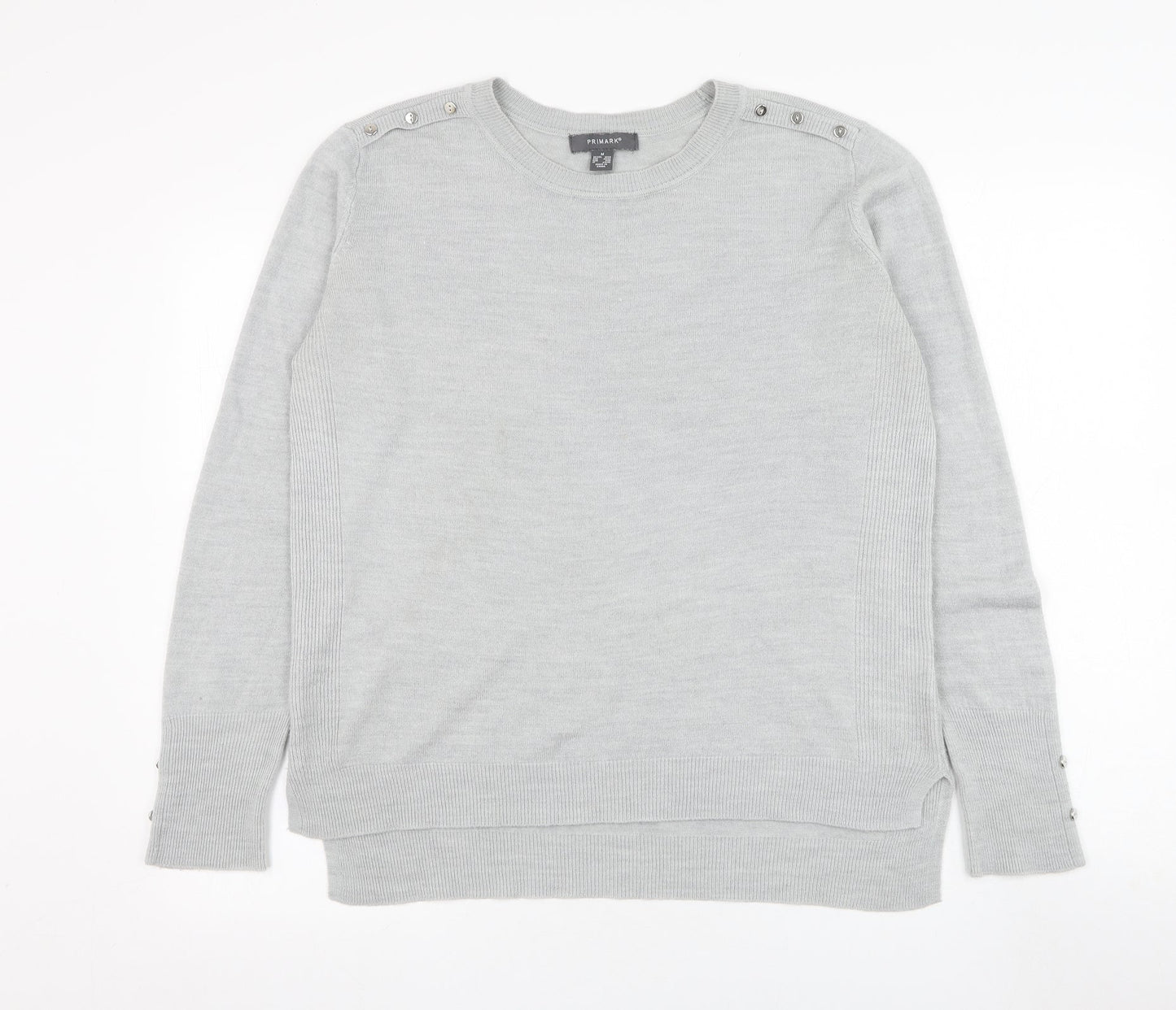 Primark Womens Grey Round Neck  Acrylic Pullover Jumper Size 12