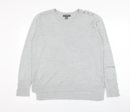 Primark Womens Grey Round Neck  Acrylic Pullover Jumper Size 12