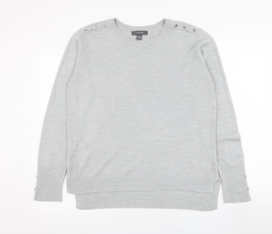 Primark Womens Grey Round Neck  Acrylic Pullover Jumper Size 12