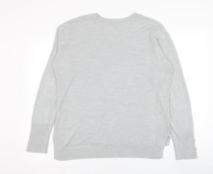 Primark Womens Grey Round Neck  Acrylic Pullover Jumper Size 12