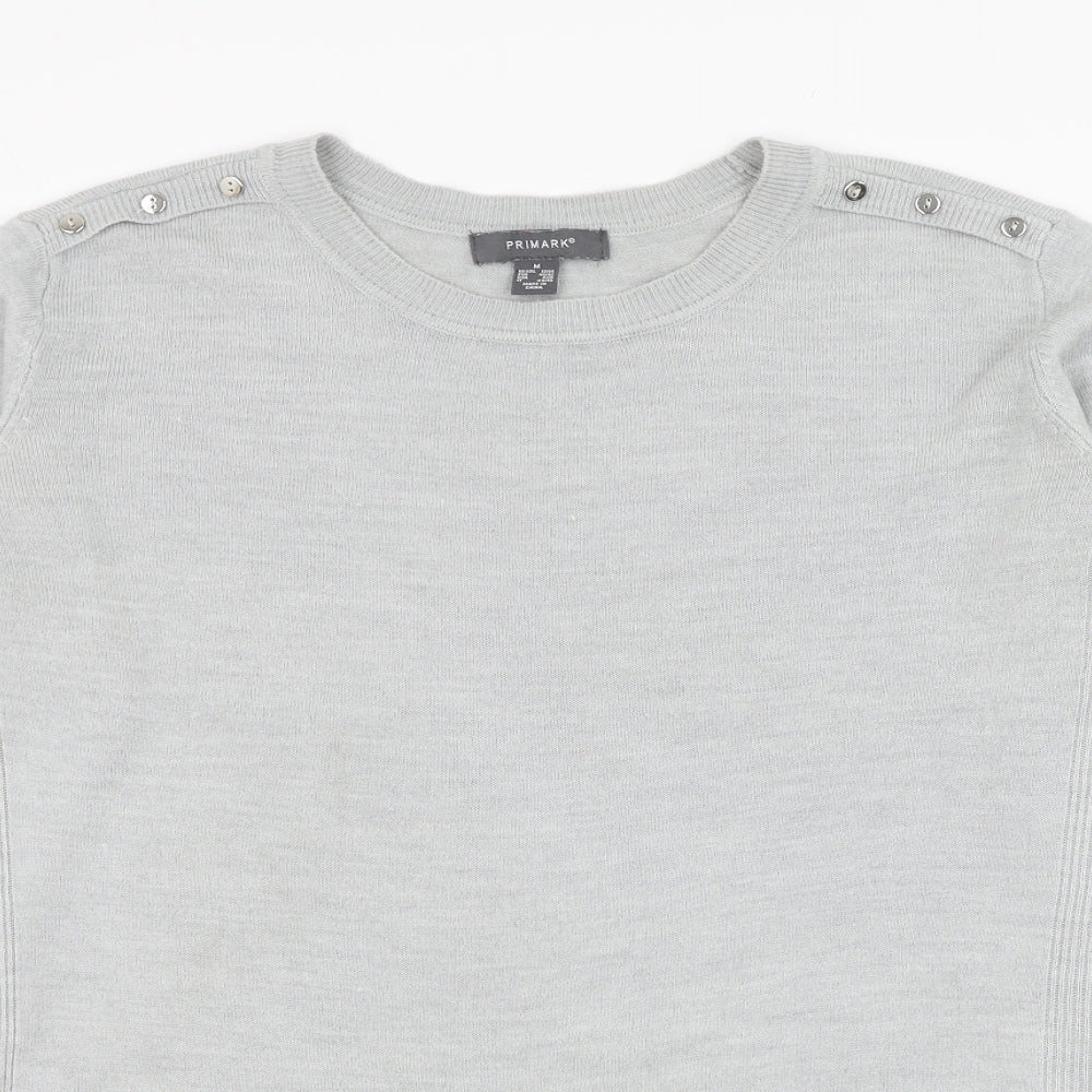 Primark Womens Grey Round Neck  Acrylic Pullover Jumper Size 12