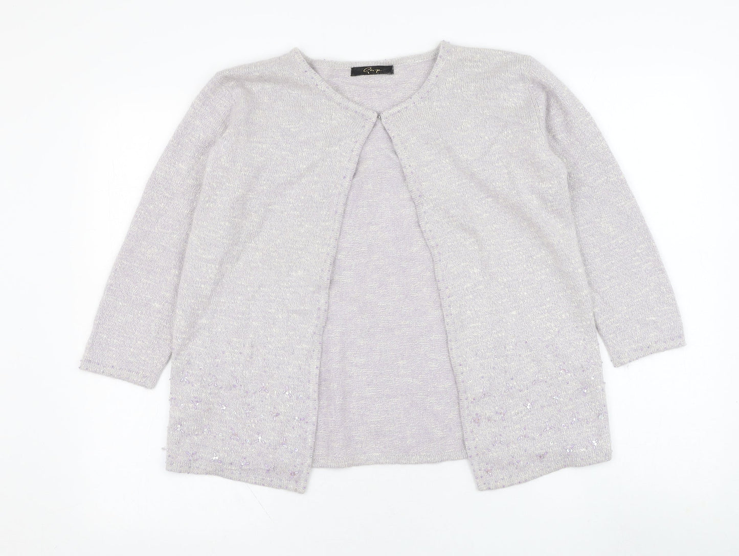 George Womens Purple Round Neck  Viscose Cardigan Jumper Size 10