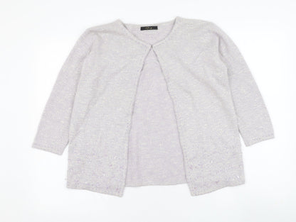George Womens Purple Round Neck  Viscose Cardigan Jumper Size 10