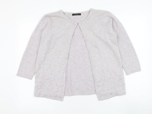 George Womens Purple Round Neck  Viscose Cardigan Jumper Size 10